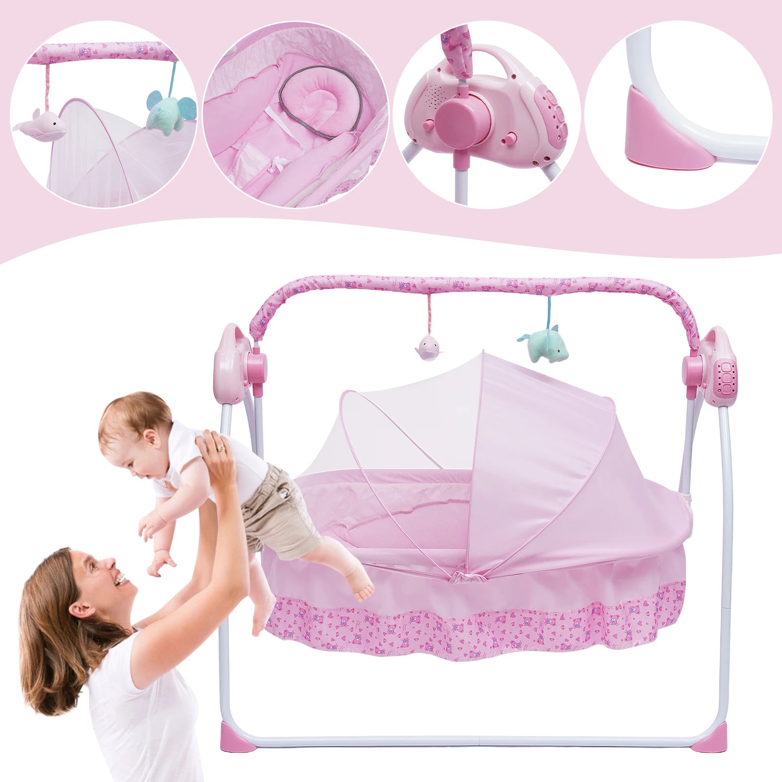 3 Colors Bluetooth Electric Auto Swing Bed