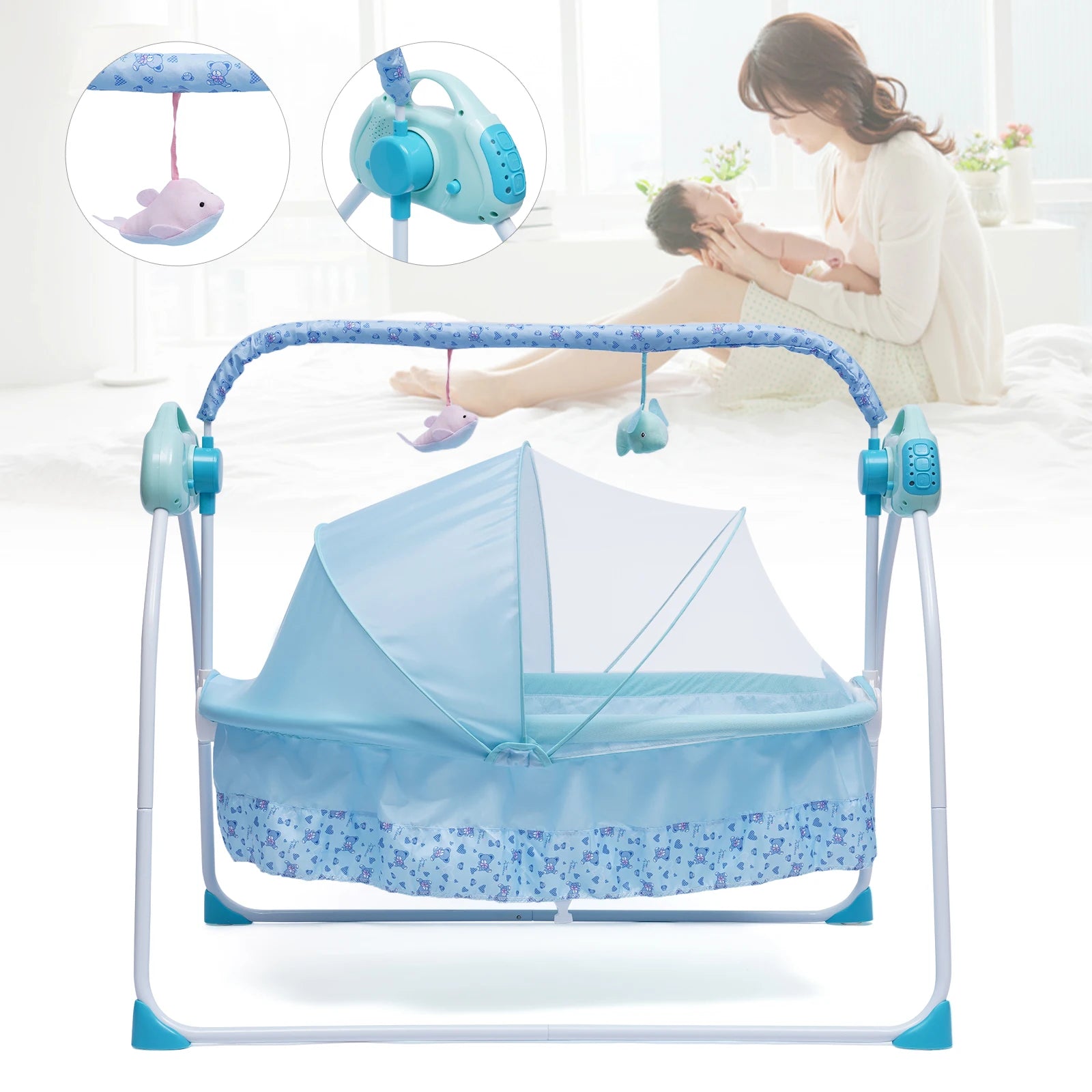 3 Colors Bluetooth Electric Auto Swing Bed