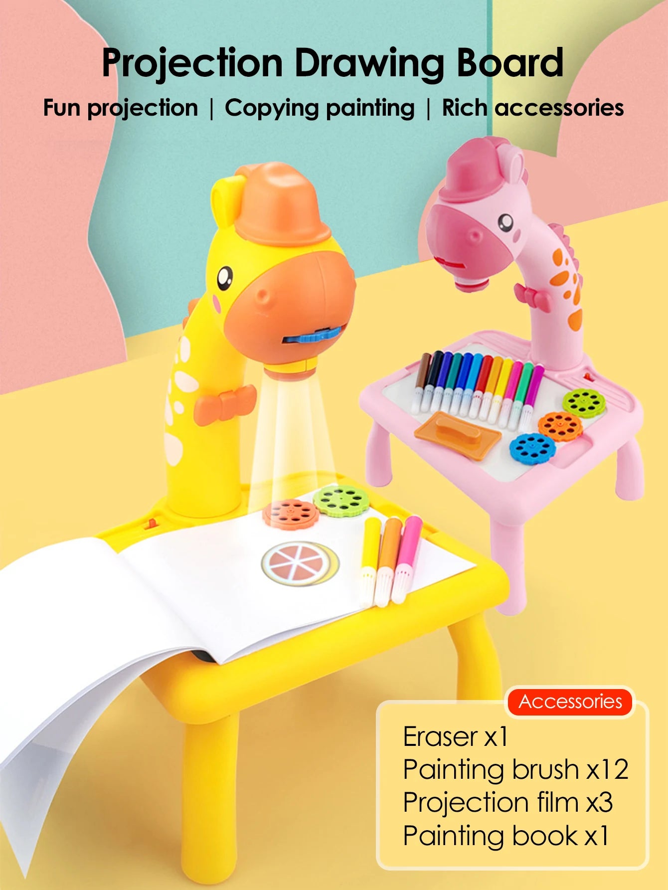 Children LED Projector Drawing Table Toy