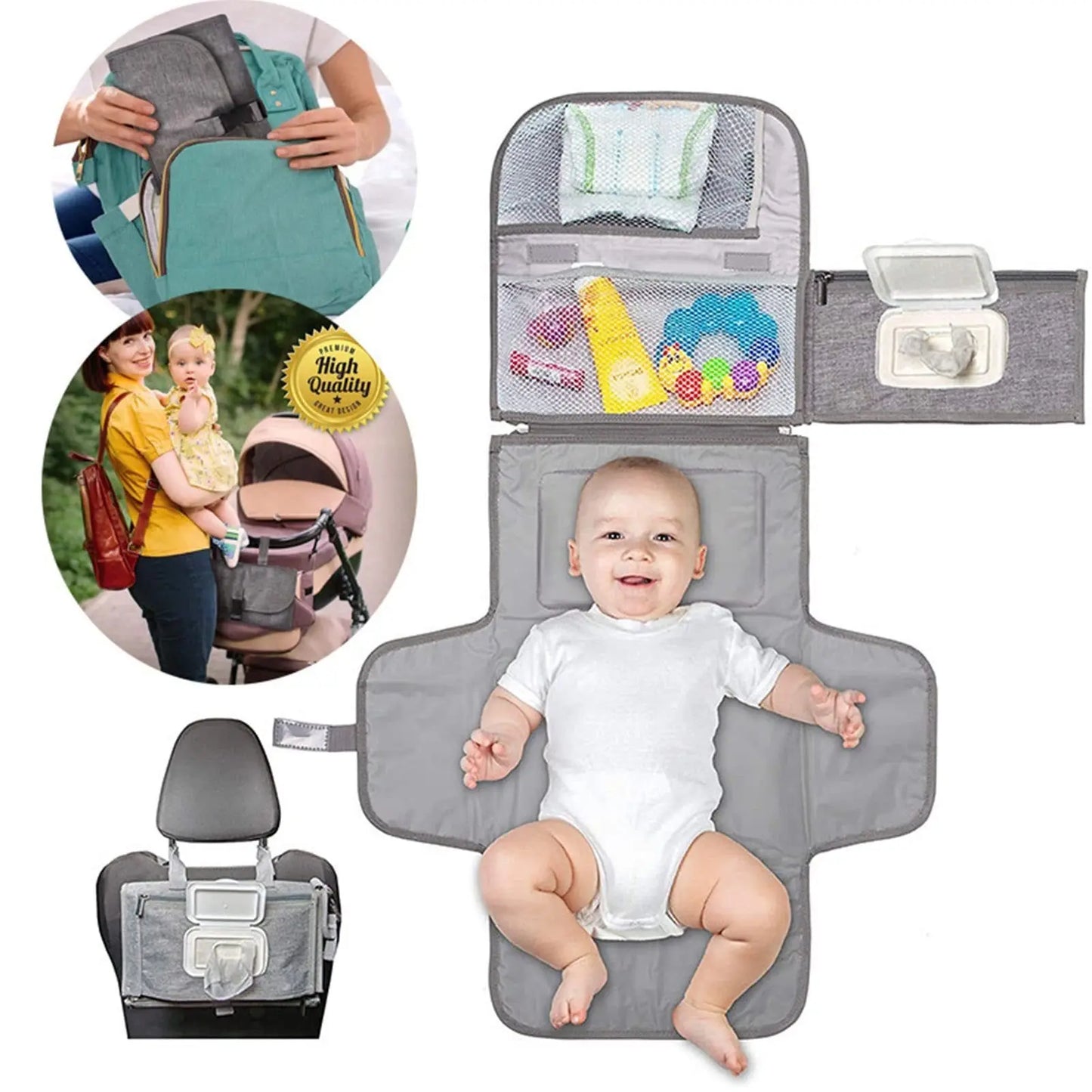 Portable Diaper Changing Diaper Pad Bag - The Purely Baby