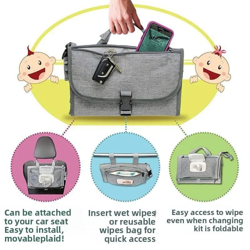 Portable Diaper Changing Diaper Pad Bag - The Purely Baby