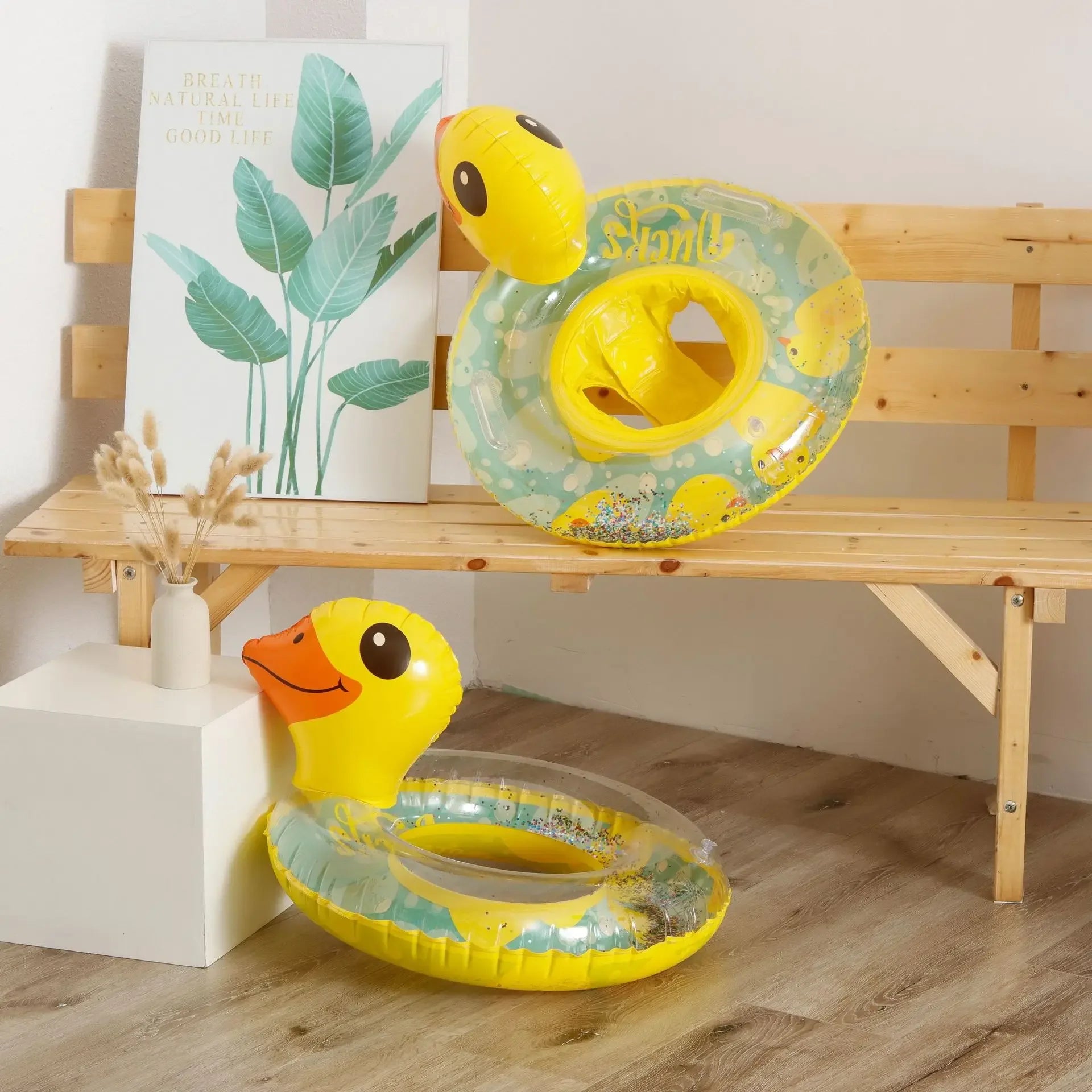 Sequined Yellow Duck Baby Swimming Ring Pool