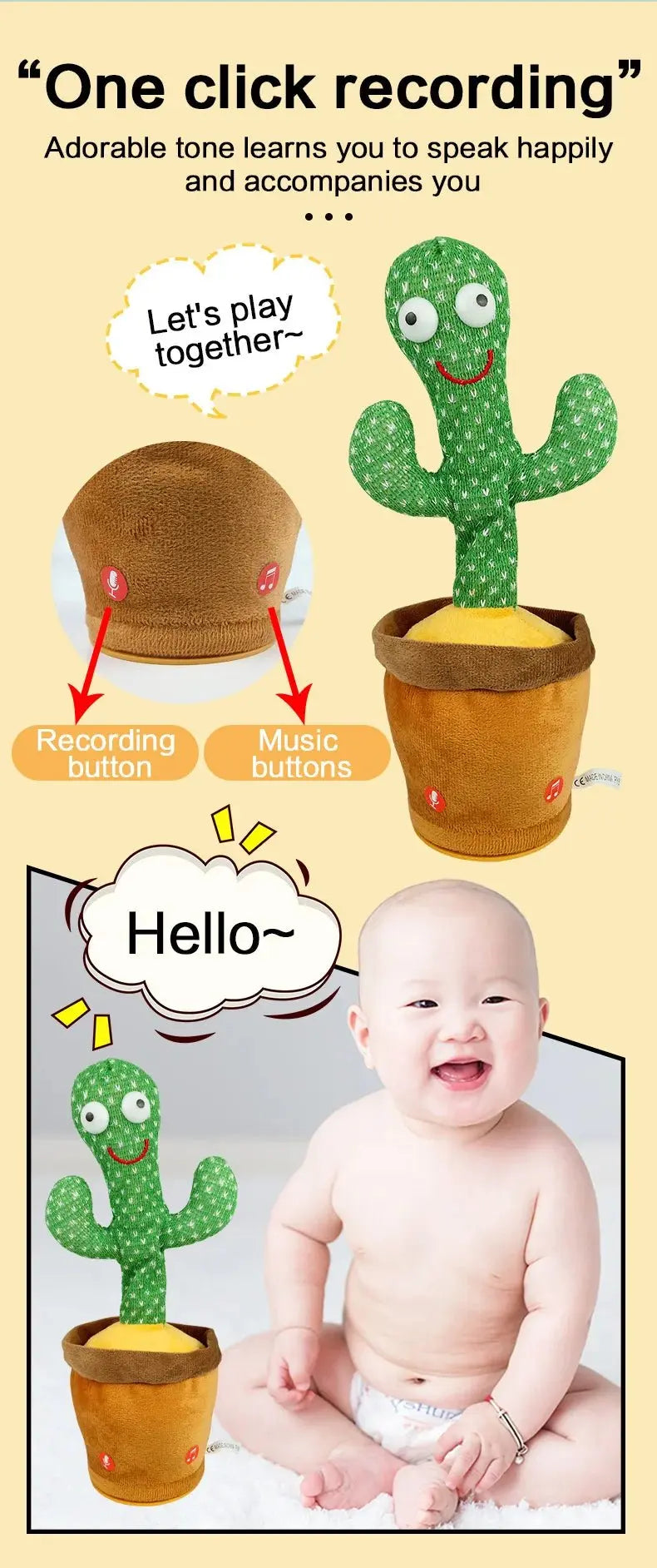 Dancing Talking Cactus Toys - The Purely Baby