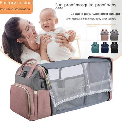 Multi - Functional Folding Baby Bag - The Purely Baby